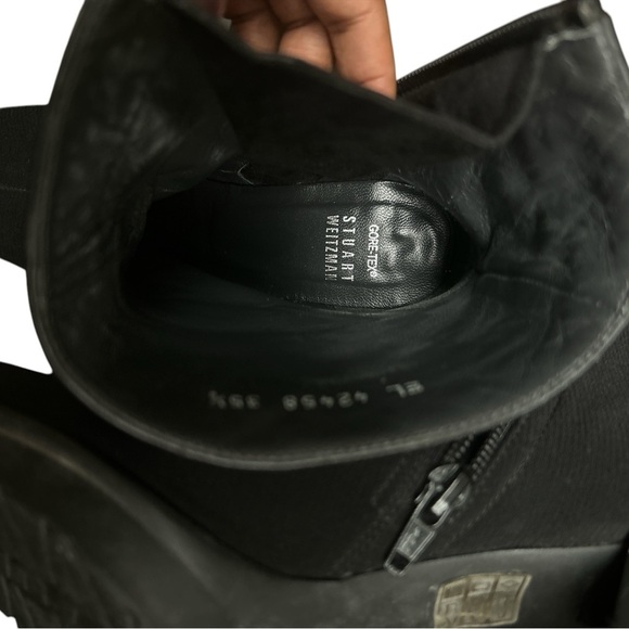Stuart Weitzman Gore-Tex Black Ankle Boots - Picture 6 of 9